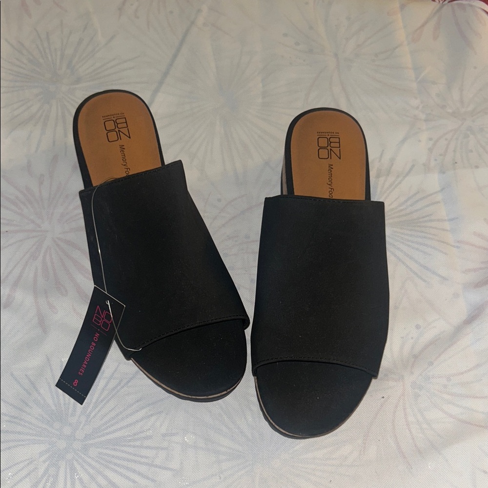 No Boundaries Black Mules Minimalist Slip-On